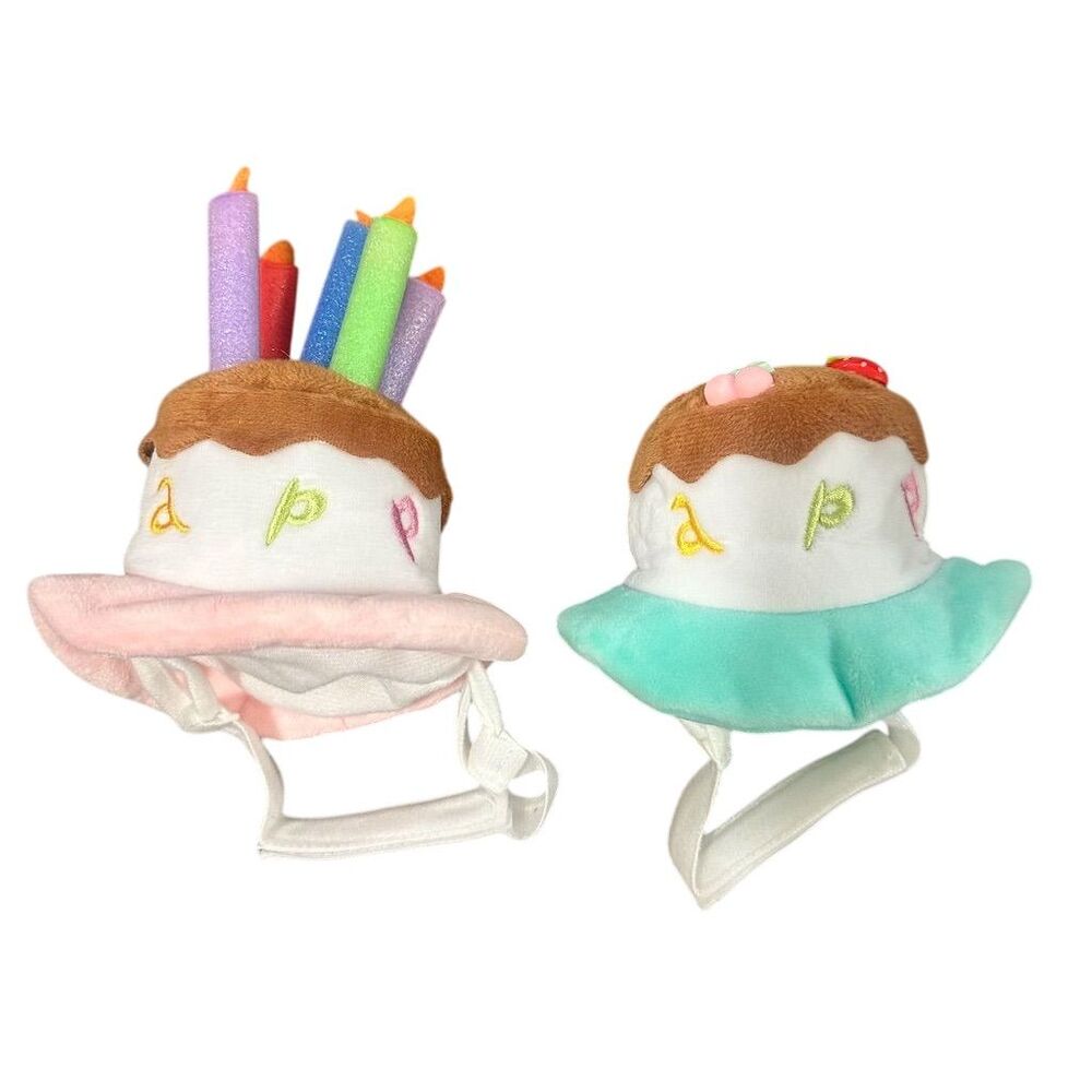 Pet Birthday Cake Hat with Candles‎ & Candies Multicolor 2 Pack